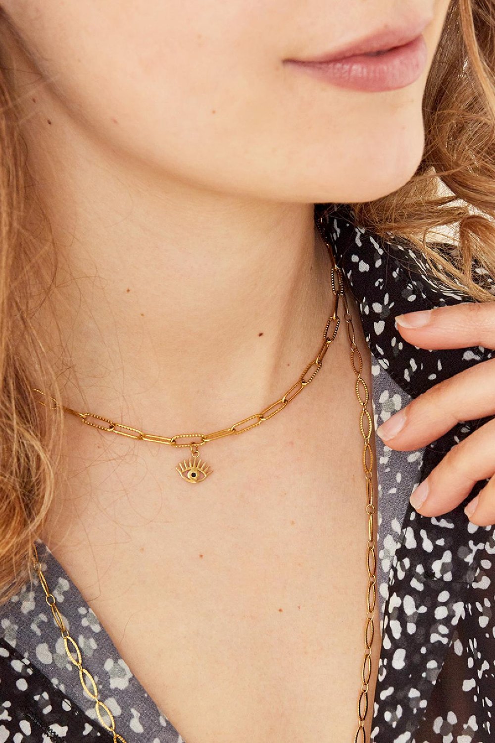 Halskette Surprise! Goldfarbe Edelstahl h5Bild5